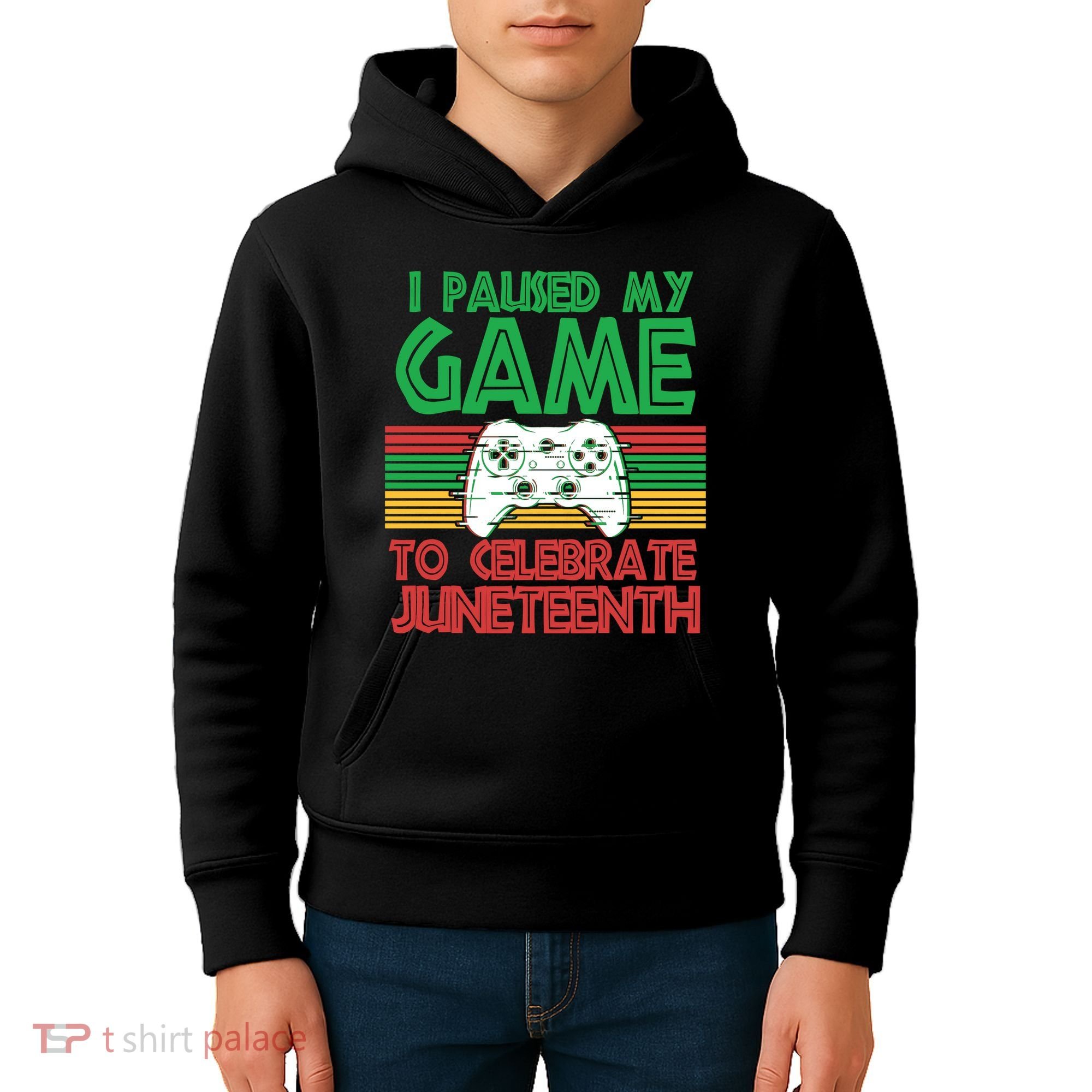 I Paused My Game To Celebrate Juneteenth Kids Hoodie