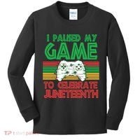I Paused My Game To Celebrate Juneteenth Kids Long Sleeve Shirt thumb 0