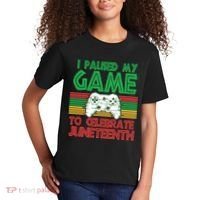 I Paused My Game To Celebrate Juneteenth Kids T-Shirt thumb 2