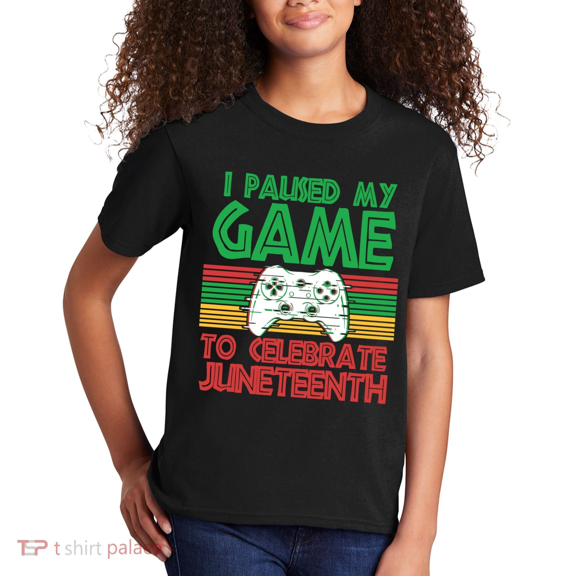 I Paused My Game To Celebrate Juneteenth Kids T-Shirt