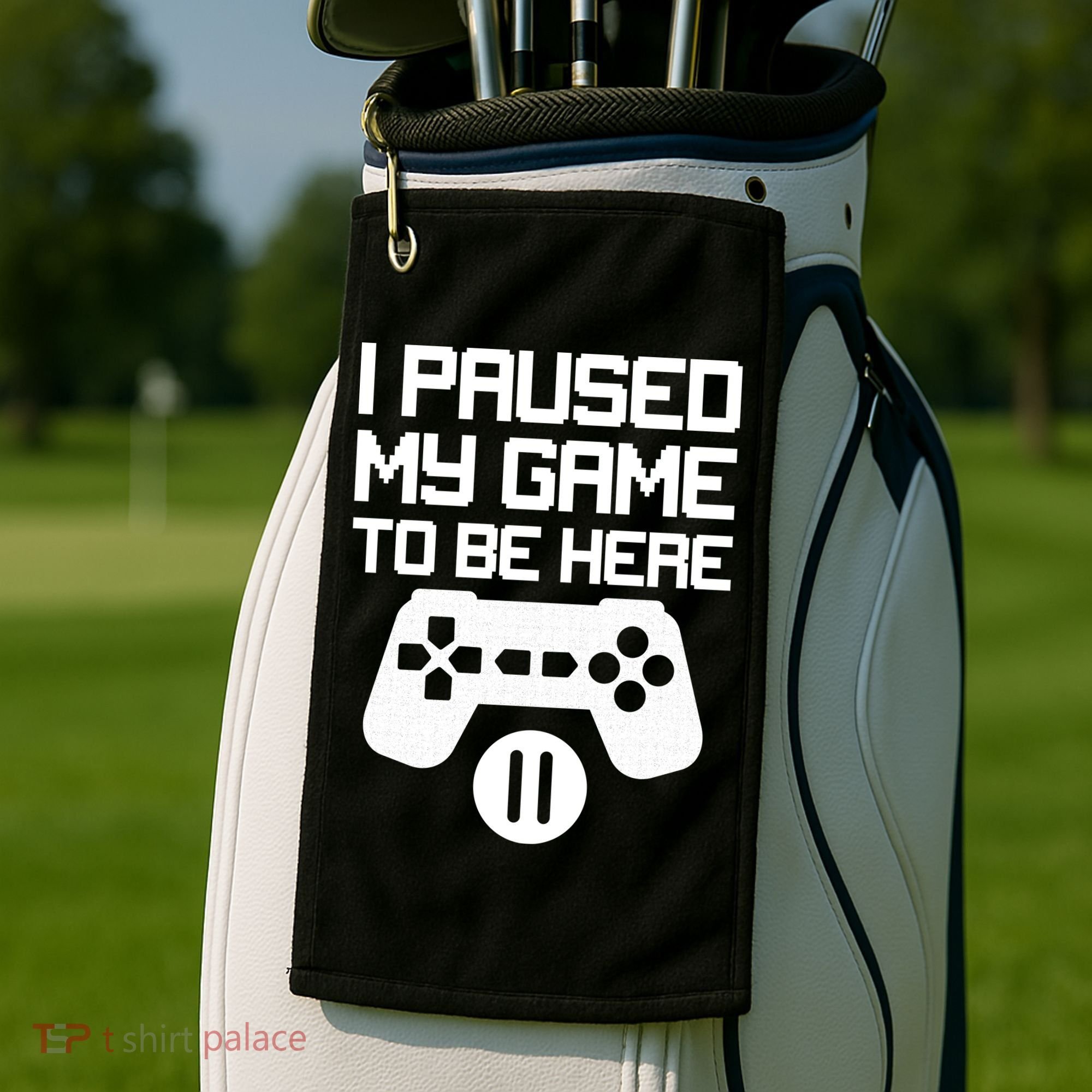 I Paused My Video Game To Be Here Golf Towel