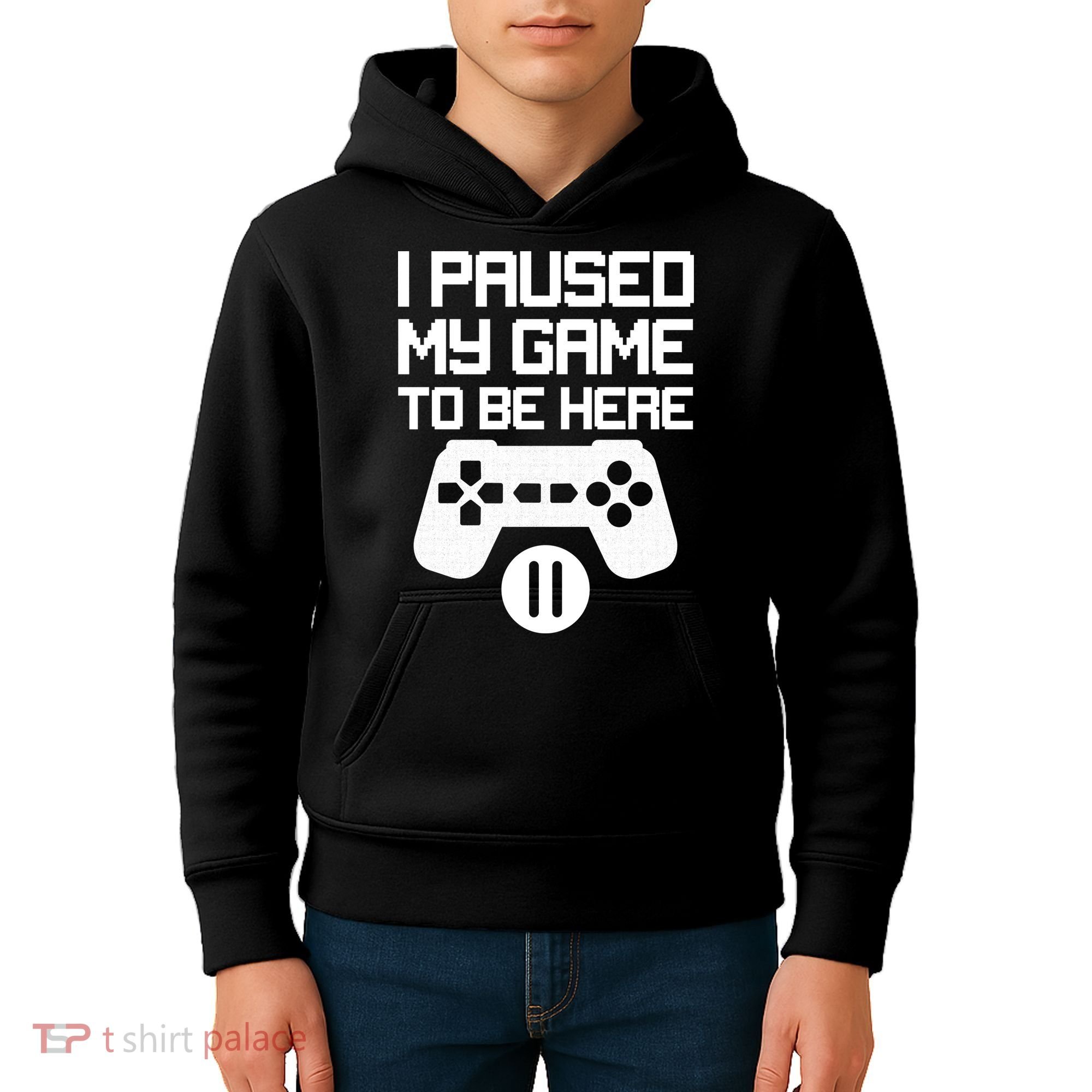 I Paused My Video Game To Be Here Kids Hoodie