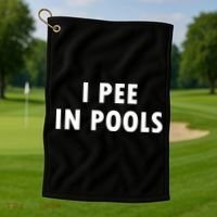 I Pee In Pools Golf Towel thumb 1