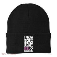 I Play Like A Girl Try To Keep Up Soccer Beanie thumb 0
