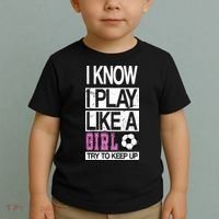 I Play Like A Girl Try To Keep Up Soccer Toddler T-Shirt thumb 2