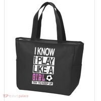 I Play Like A Girl Try To Keep Up Soccer Tote Bag thumb 3