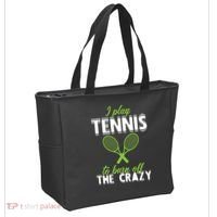 I Play Tennis To Burn Off The Crazy Tote Bag thumb 2
