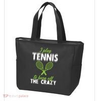 I Play Tennis To Burn Off The Crazy Tote Bag thumb 3