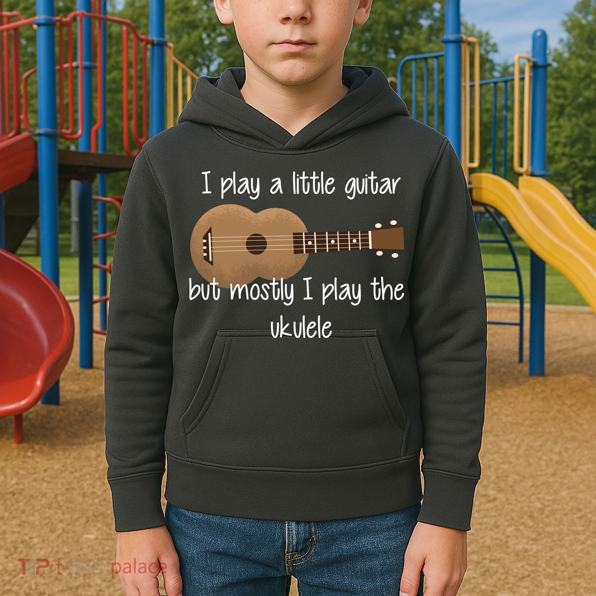 I Play The Ukulele Kids Hoodie
