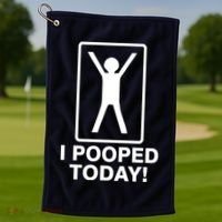 I Pooped Today! Golf Towel thumb 1