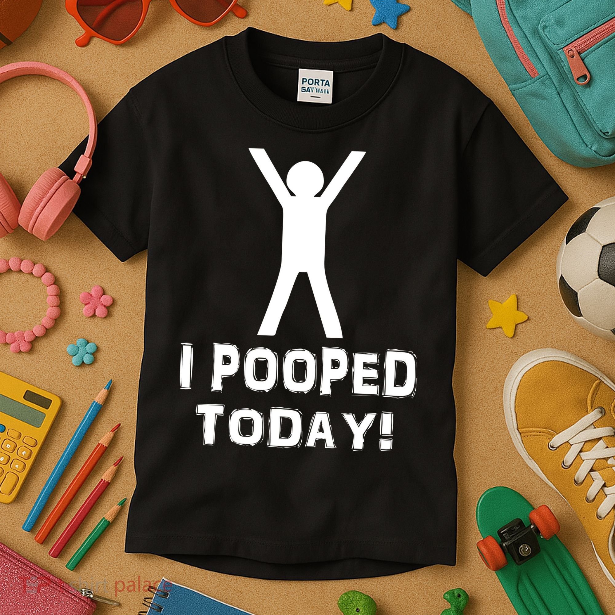 I Pooped Today Funny Humor Kids T-Shirt