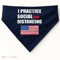I Practiced Socialism Distancing USA-Made Doggie Bandana thumb 0