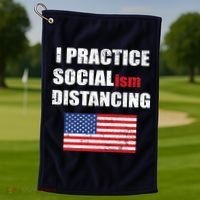 I Practiced Socialism Distancing Golf Towel thumb 1