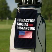 I Practiced Socialism Distancing Golf Towel thumb 2