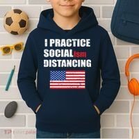I Practiced Socialism Distancing Kids Hoodie thumb 2