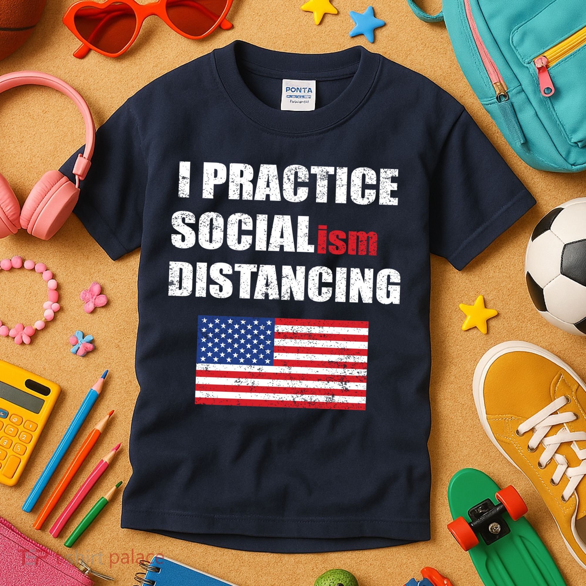 I Practiced Socialism Distancing Kids T-Shirt