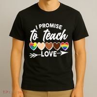 I Promise To Teach Love Diversity Equality T-Shirt thumb 3