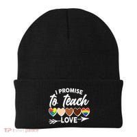 I Promise To Teach Love Diversity Equality Beanie thumb 0