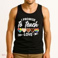 I Promise To Teach Love Diversity Equality Tank Top thumb 3