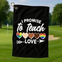 I Promise To Teach Love Diversity Equality Golf Towel thumb 1