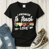 I Promise To Teach Love Diversity Equality Women's T-Shirt thumb 3