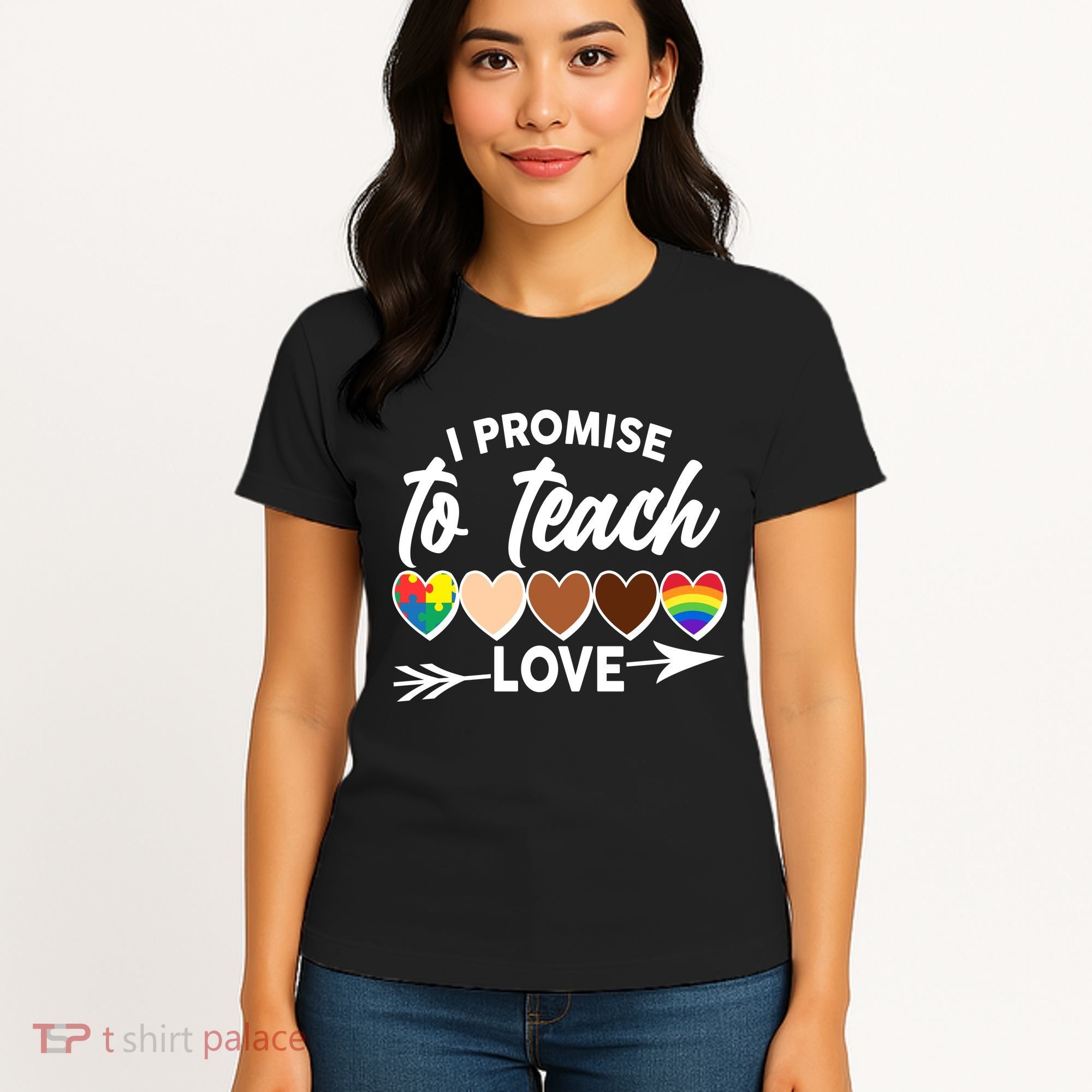 I Promise To Teach Love Diversity Equality Women's T-Shirt