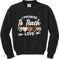 I Promise To Teach Love Diversity Equality Kids Sweatshirt thumb 0