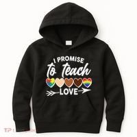 I Promise To Teach Love Diversity Equality Kids Hoodie thumb 0