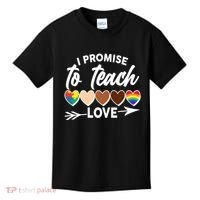 I Promise To Teach Love Diversity Equality Kids T-Shirt thumb 0