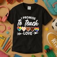 I Promise To Teach Love Diversity Equality Kids T-Shirt thumb 3
