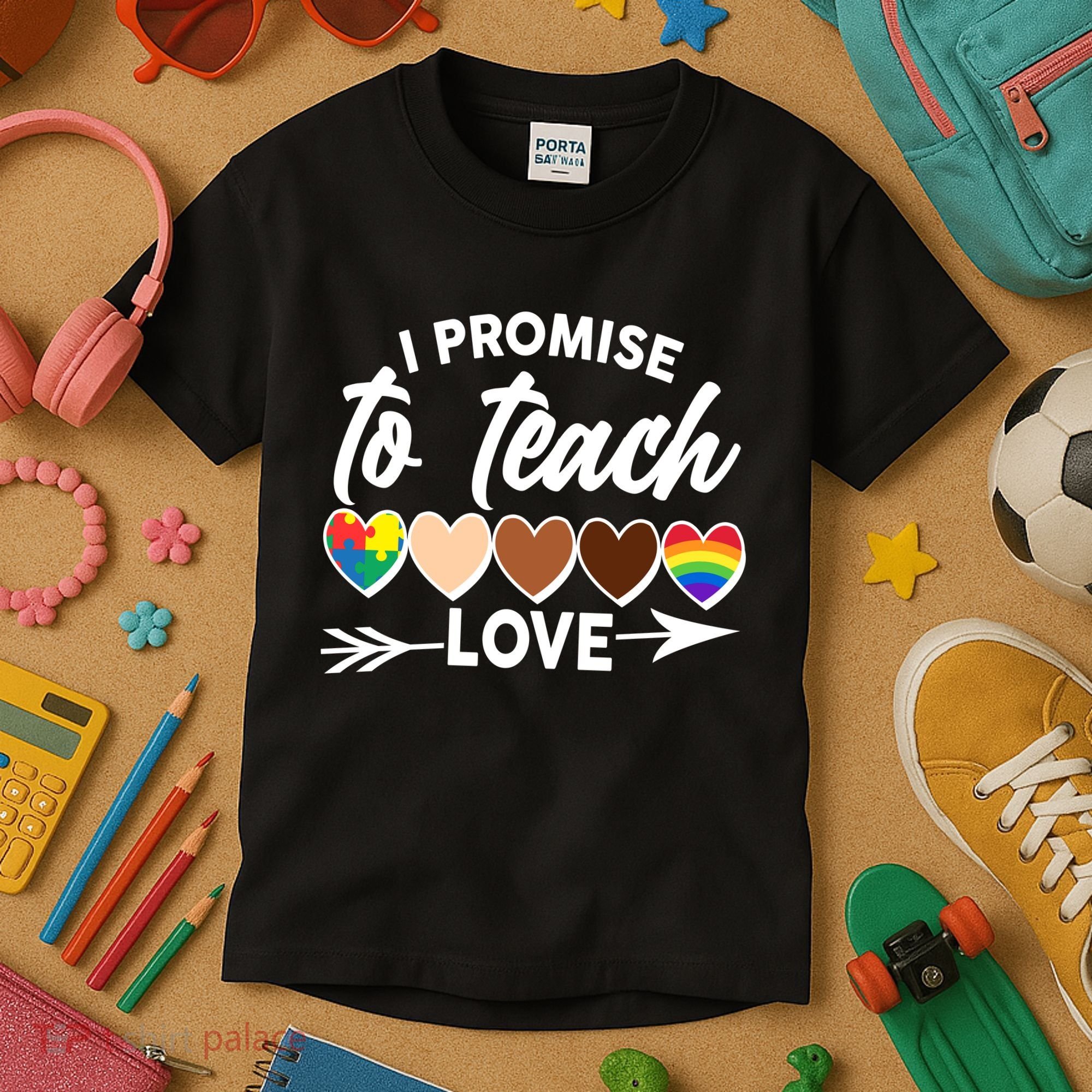 I Promise To Teach Love Diversity Equality Kids T-Shirt