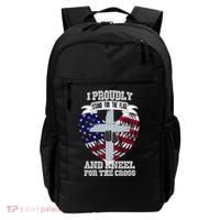 I Proudly Stand For The Flag And Kneel For The Cross Backpack thumb 0