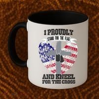 I Proudly Stand For The Flag And Kneel For The Cross Coffee Mug thumb 2