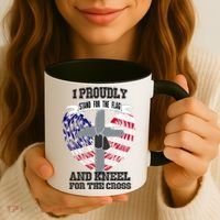 I Proudly Stand For The Flag And Kneel For The Cross Coffee Mug thumb 3