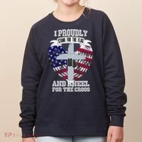 I Proudly Stand For The Flag And Kneel For The Cross Women's Sweatshirt thumb 0