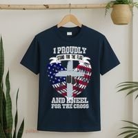 I Proudly Stand For The Flag And Kneel For The Cross T-Shirt thumb 2
