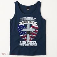 I Proudly Stand For The Flag And Kneel For The Cross Tank Top thumb 2