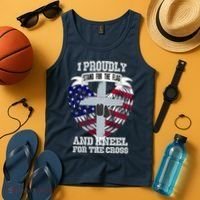 I Proudly Stand For The Flag And Kneel For The Cross Tank Top thumb 4