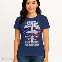 I Proudly Stand For The Flag And Kneel For The Cross Women's T-Shirt thumb 4