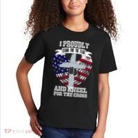 I Proudly Stand For The Flag And Kneel For The Cross Kids T-Shirt thumb 2