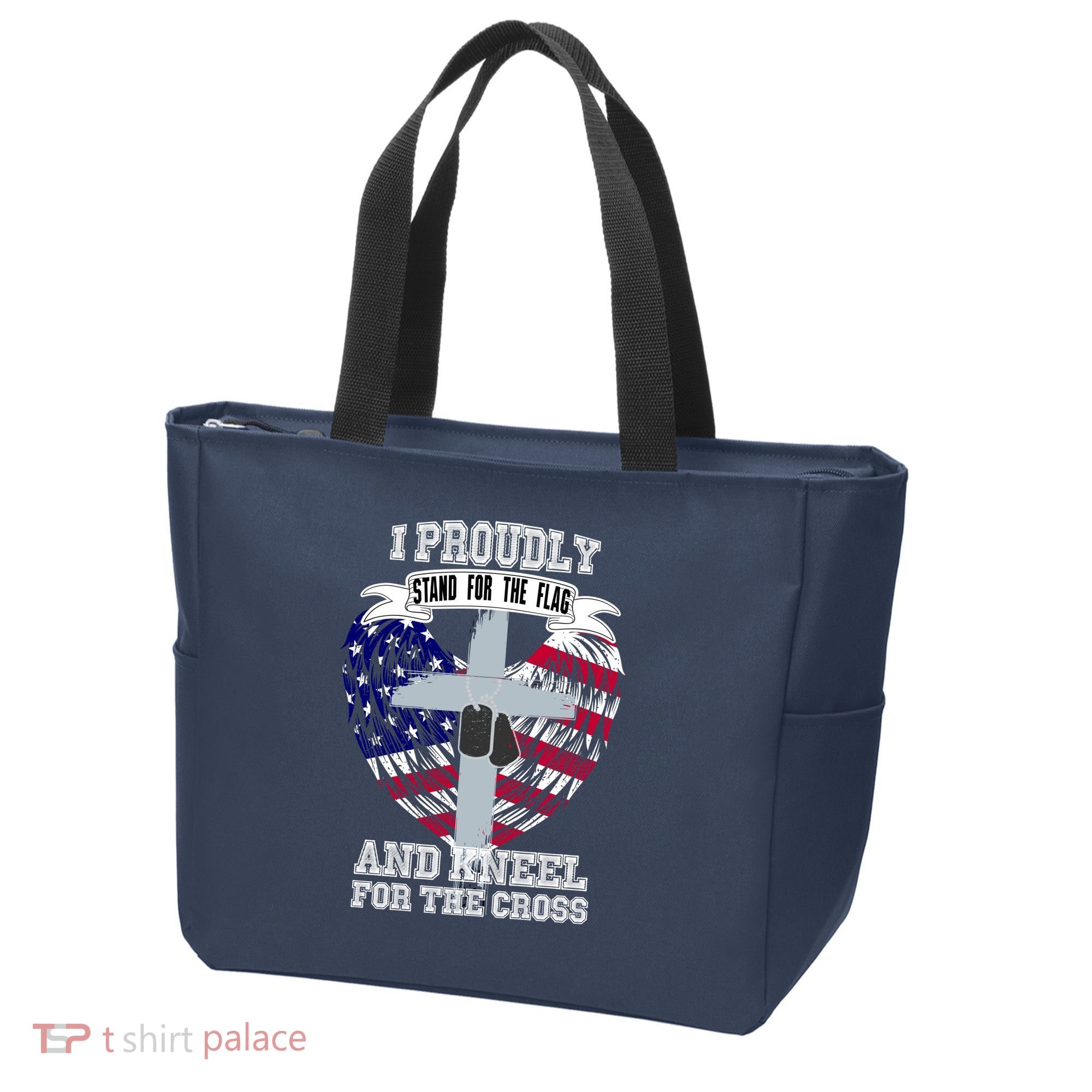 I Proudly Stand For The Flag And Kneel For The Cross Tote Bag
