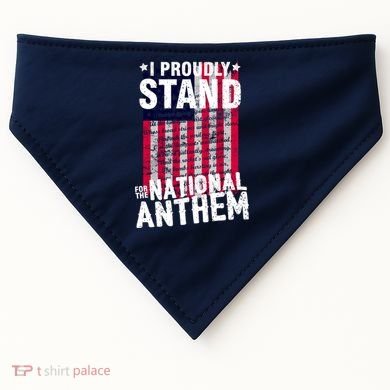 I Proudly Stand For The National Anthem Pledge USA-Made Doggie Bandana