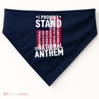 I Proudly Stand For The National Anthem Pledge USA-Made Doggie Bandana thumb 0
