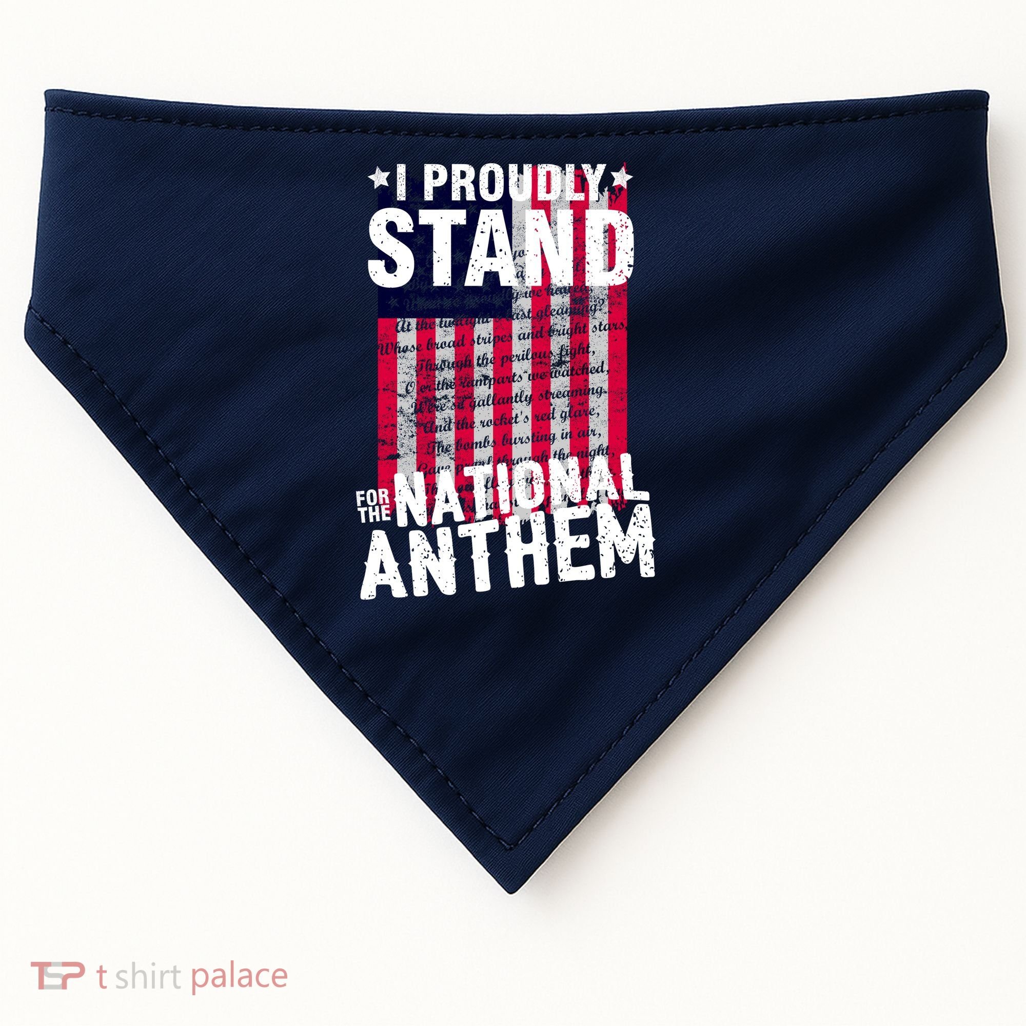 I Proudly Stand For The National Anthem Pledge USA-Made Doggie Bandana