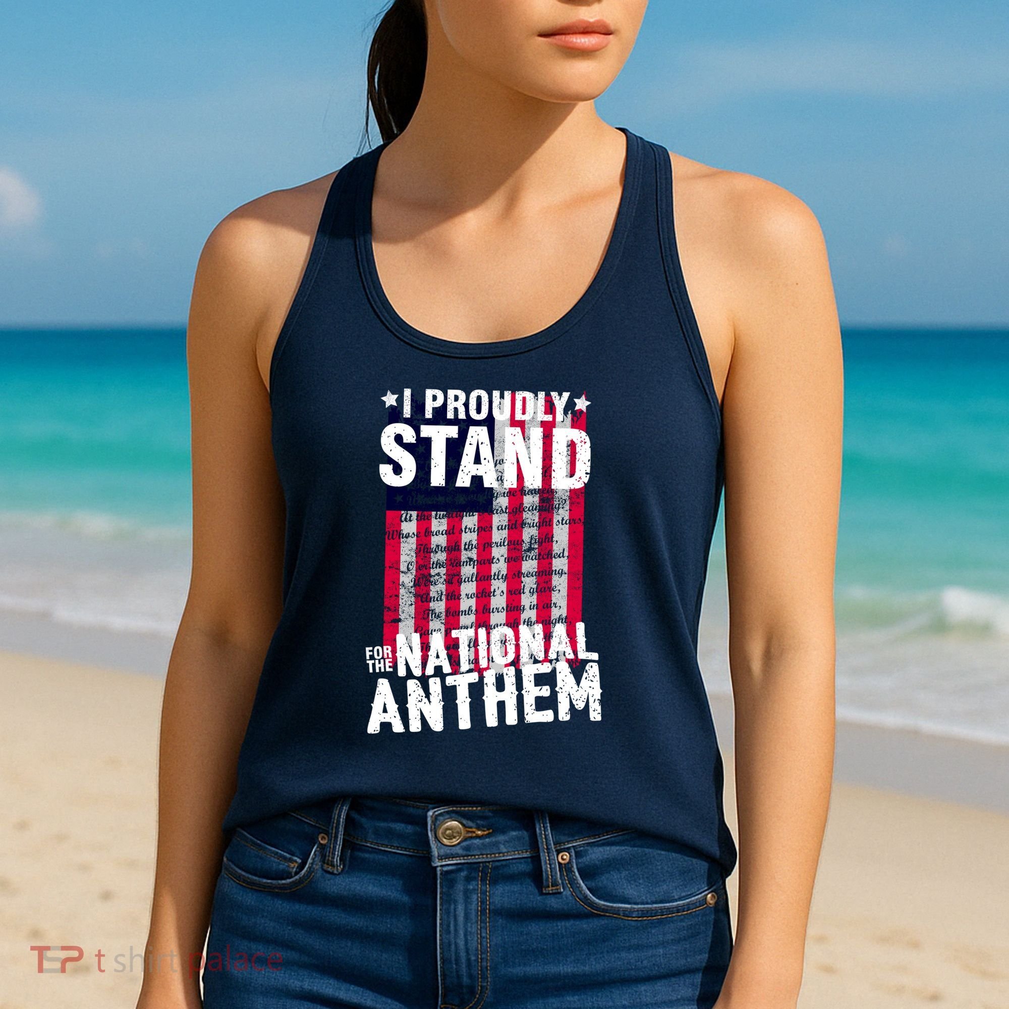 I Proudly Stand For The National Anthem Pledge Women's Tank Top