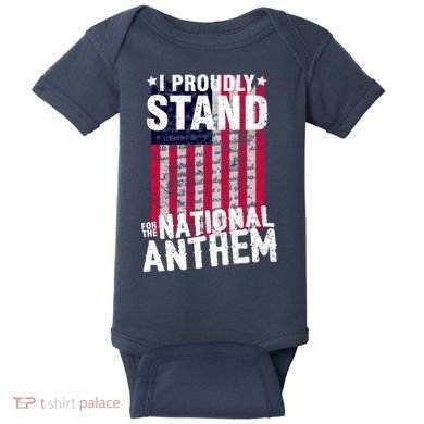 I Proudly Stand For The National Anthem Pledge Baby Bodysuit