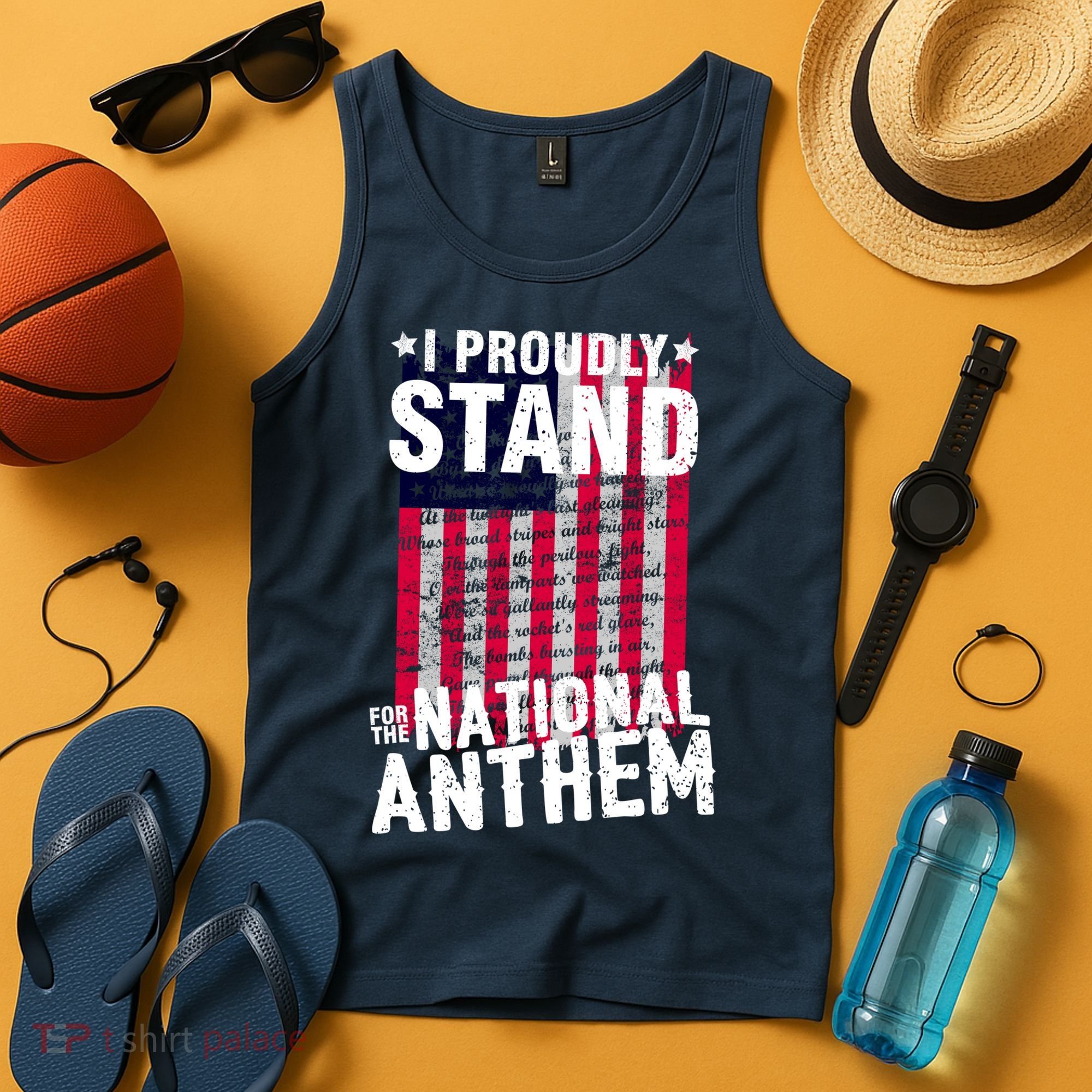 I Proudly Stand For The National Anthem Pledge Tank Top