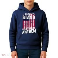 I Proudly Stand For The National Anthem Pledge Kids Hoodie thumb 4