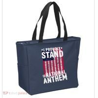 I Proudly Stand For The National Anthem Pledge Tote Bag thumb 2