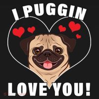 I Puggin Love You USA-Made Doggie Bandana thumb 2